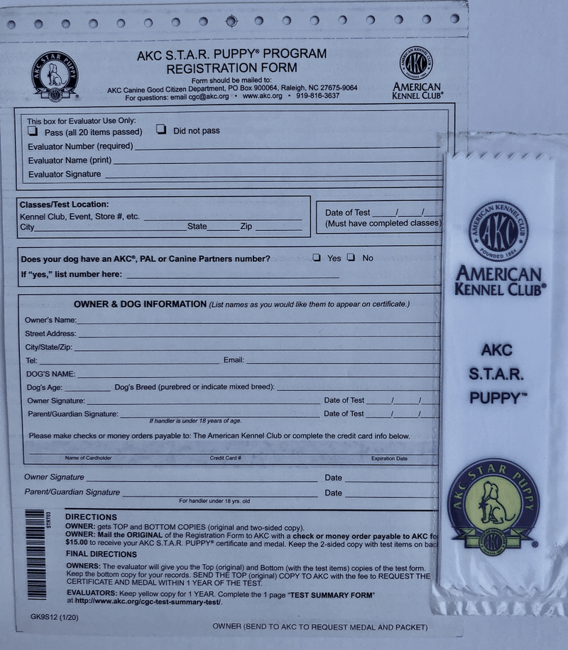 25 ea. -S.T.A.R. Test Registration Forms AND 5 packs S.T.A.R. Ribbons