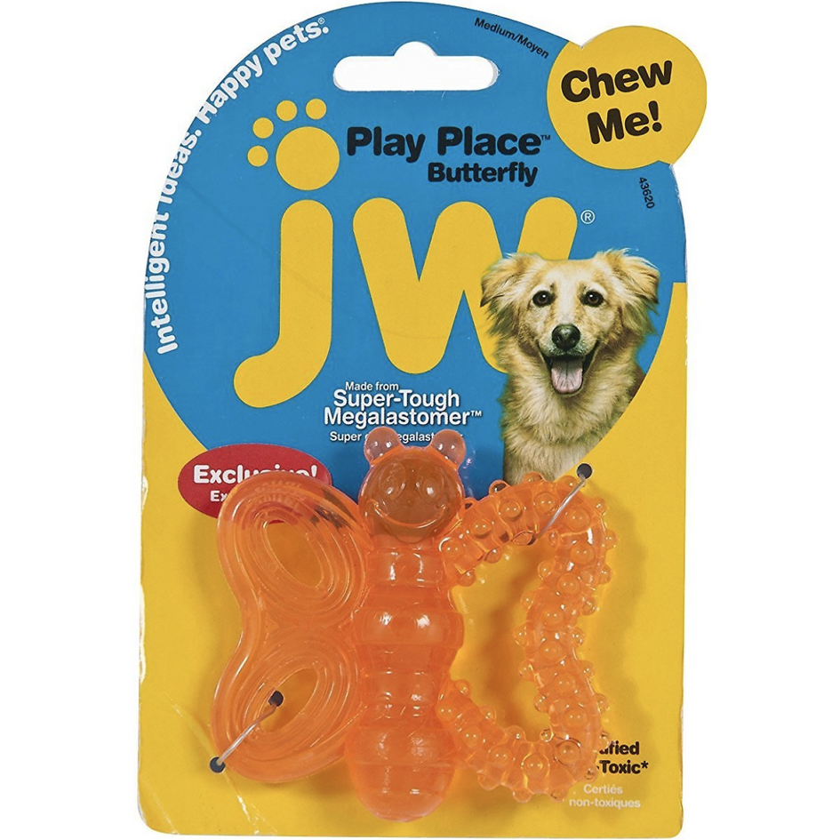 JW Pet Play Place Butterfly Puppy Teether, Color Varies
