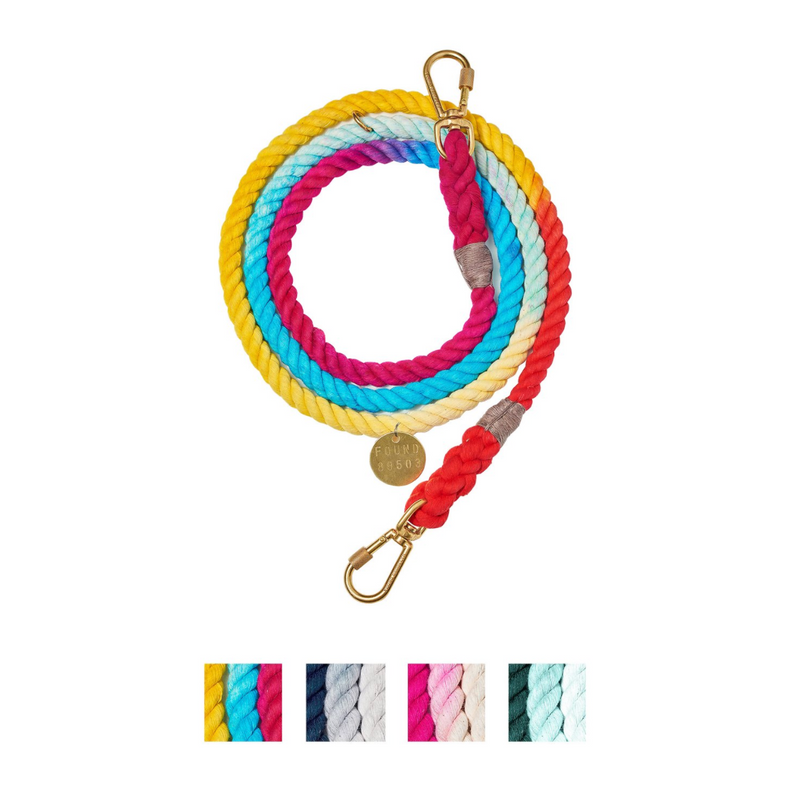 Found My Animal Adjustable Ombre Rope Dog Leash, 7-ft