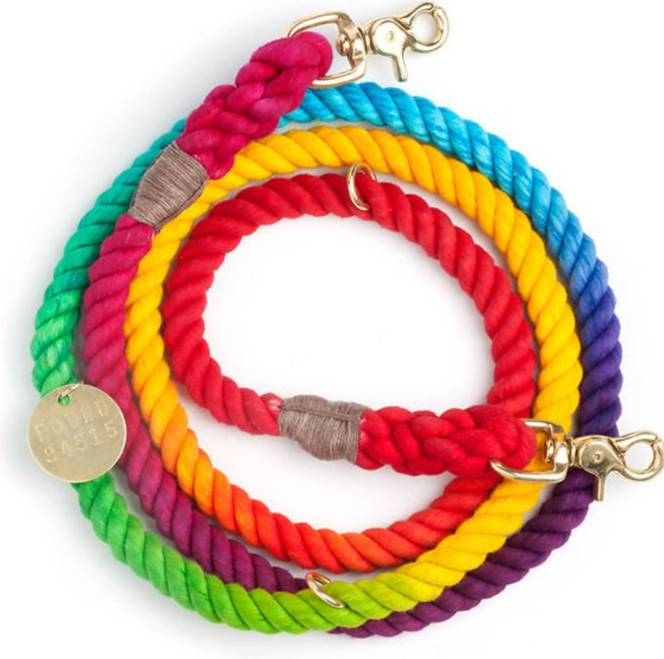 Found My Animal Adjustable Ombre Rope Dog Leash, 7-ft