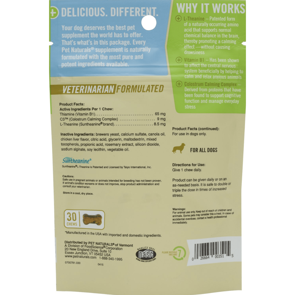 Pet Naturals of Vermont Calming Dog Chews, 30 count