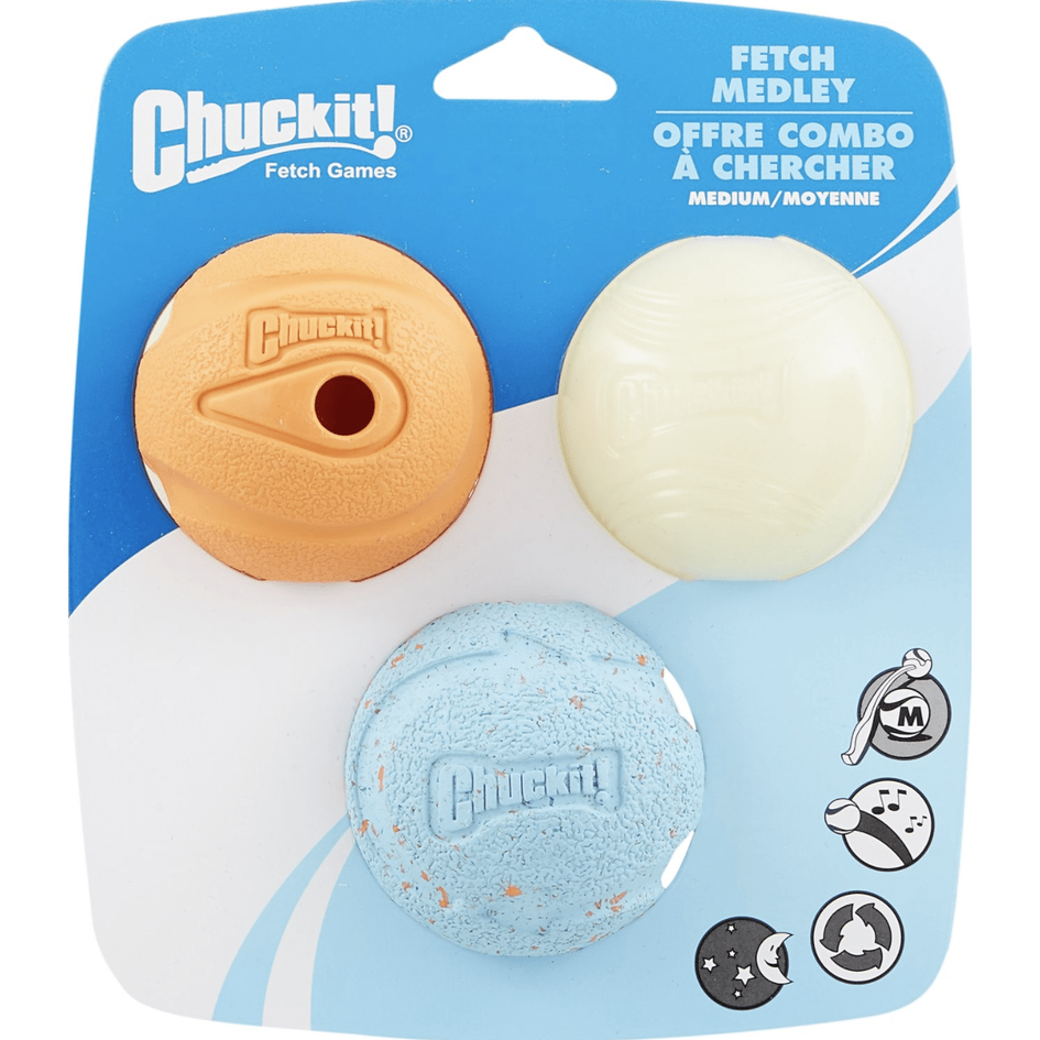 Chuckit! Fetch Ball Medley Triple Pack Dog Toy
