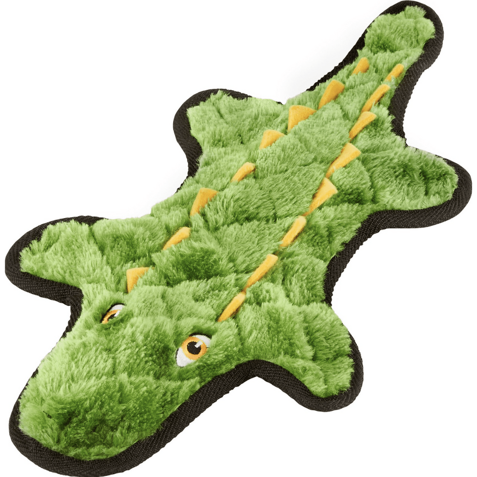 Frisco Flat Plush Squeaking Alligator Dog Toy, Medium