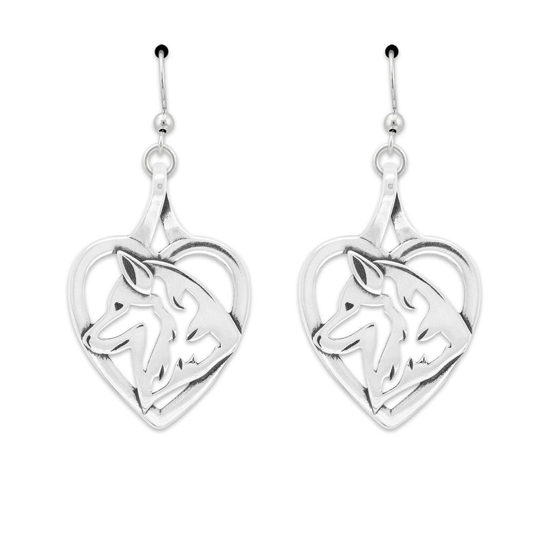 Siberian Husky Heart Earrings