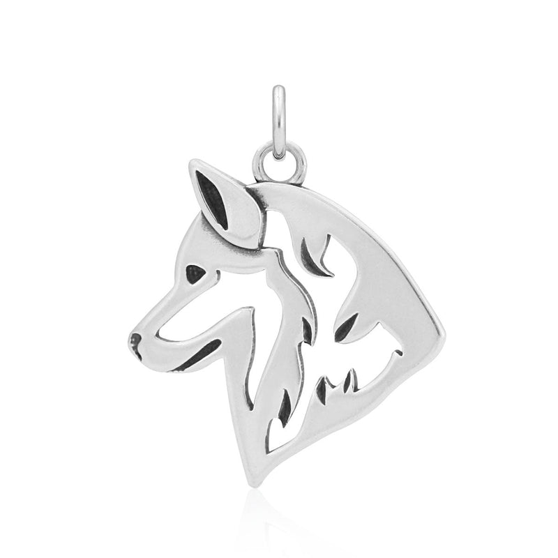 Siberian Husky Necklace in Sterling Silver