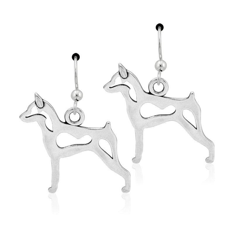 Sterling Silver Miniature Pinscher Earrings