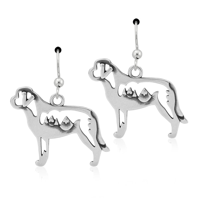 Sterling Silver Saint Bernard Earrings