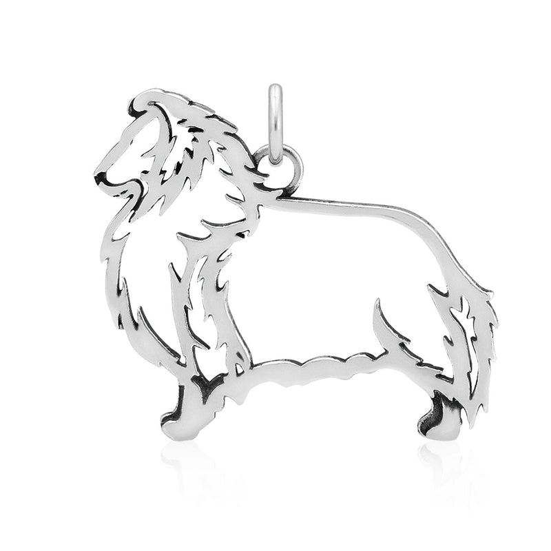 Sterling Silver Shetland Sheepdog Necklace Jewelry