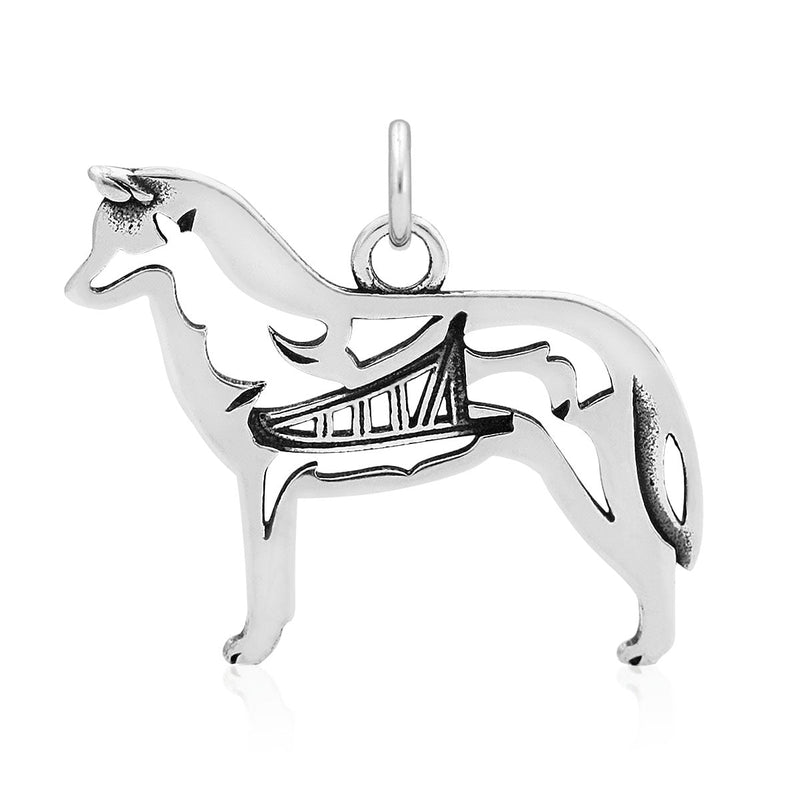 Sterling Silver Siberian Husky Necklace Jewelry