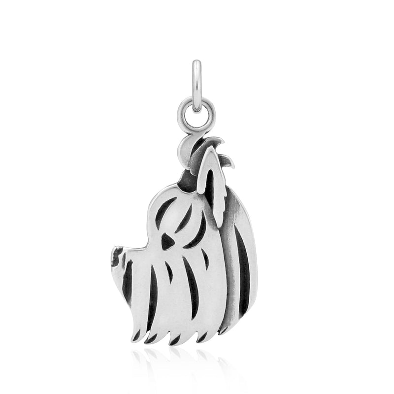 Yorkshire Terrier Necklace in Sterling Silver, Puppy Cut