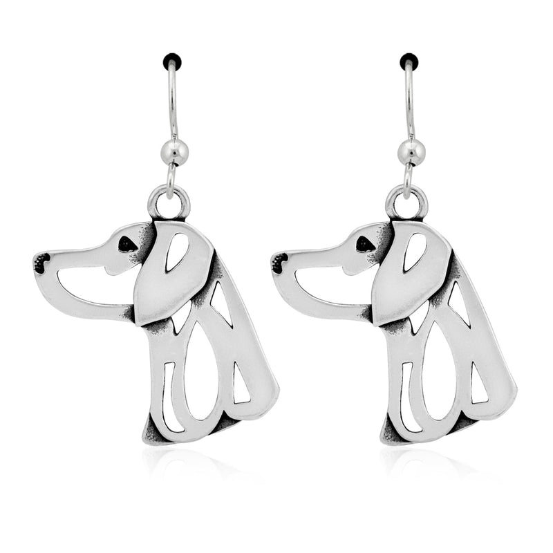 Weimaraner Earrings in Sterling Silver