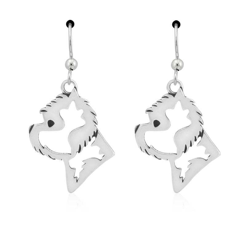 West Highland Terrier Earrings in Sterling Silver