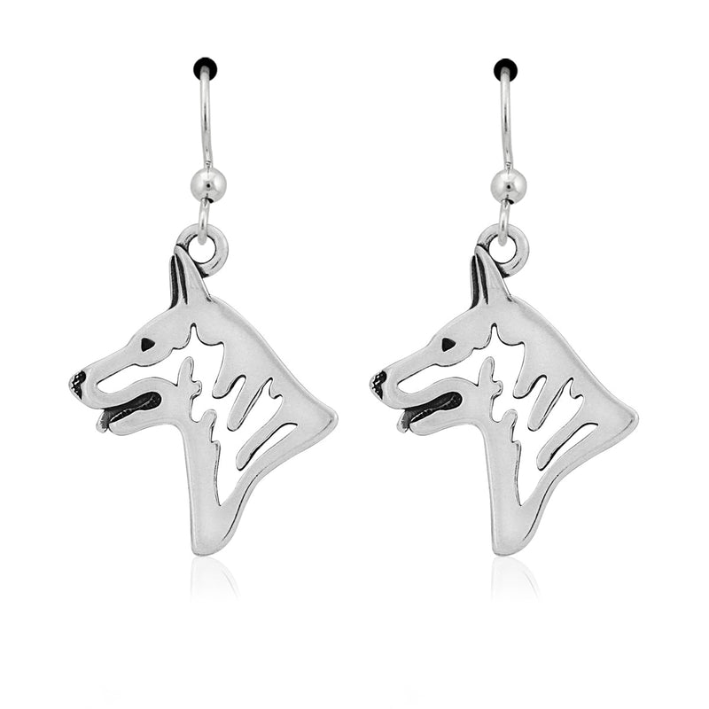 White Shepherd Earrings in Sterling Silver