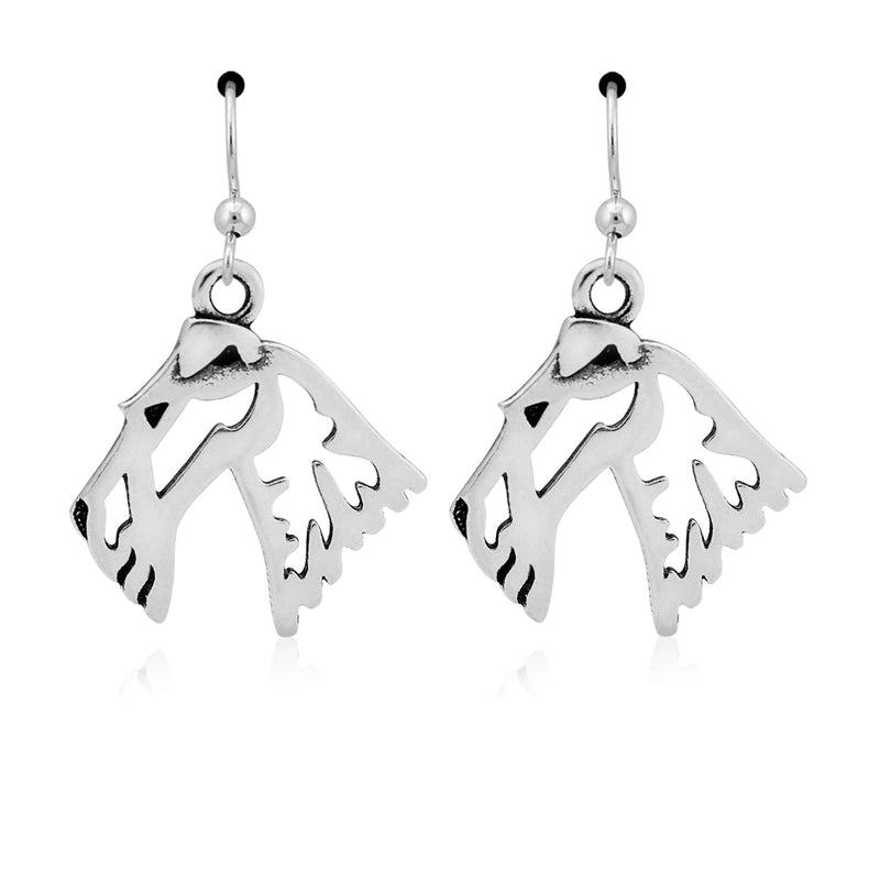 Wire Fox Terrier Earrings in Sterling Silver