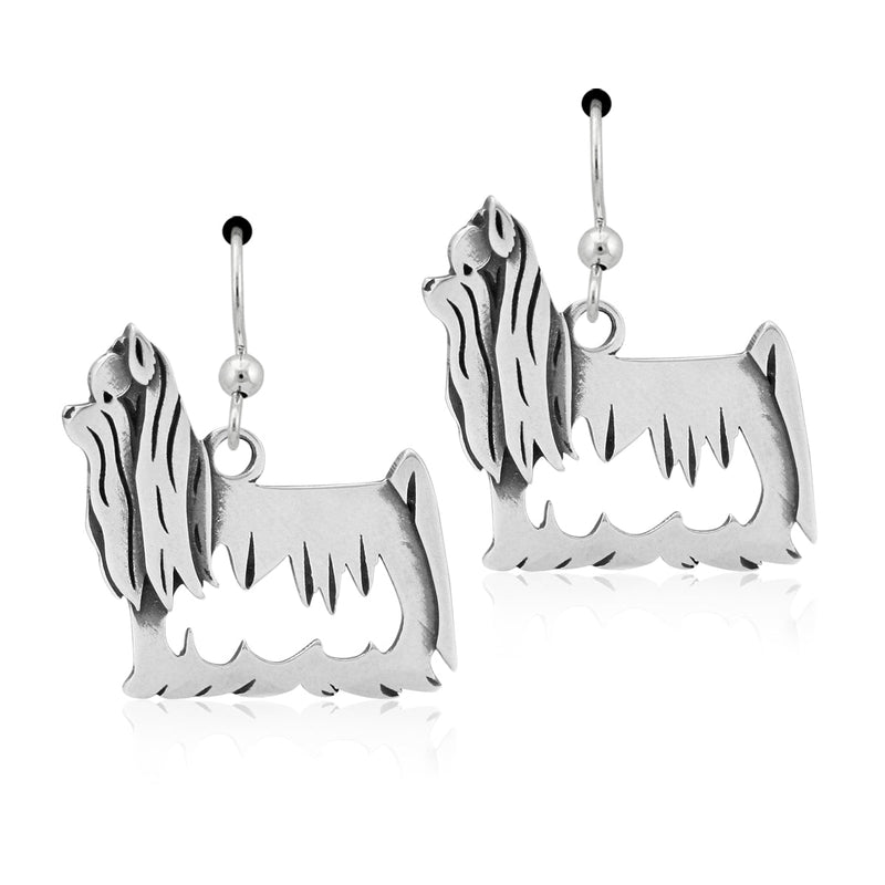 Sterling Silver Yorkshire Terrier Earrings