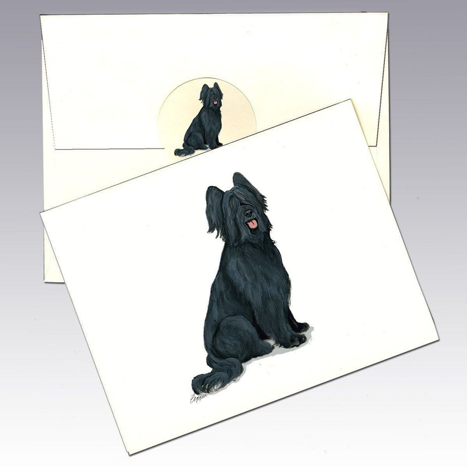 Briard, Black Note Cards