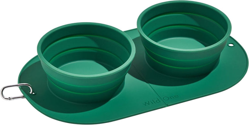 Wild One Collapsible Travel Silicone Duo Dog Bowl