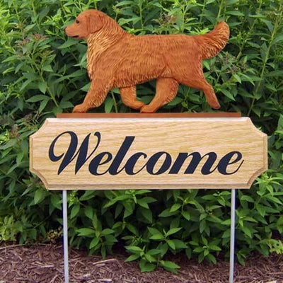 Golden Retriever Welcome Sign