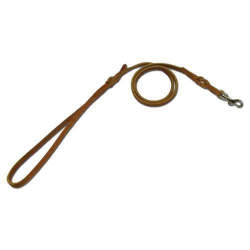 Flat Leather Snap Lead - .25-inch x 3-feet Brown