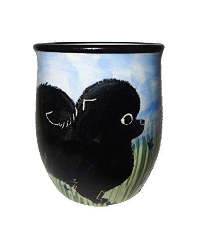 Pomeranian, Black, Hand-Painted Ceramic Mug