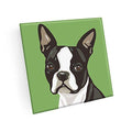 Boston Terrier Hand Crafted Glass Dog Coasters