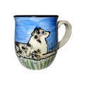 Australian Shepherd, Blue Merle, Hand-Painted Ceramic Mug