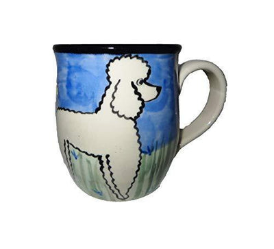 Poodle, White, Hand-Painted Ceramic Mug