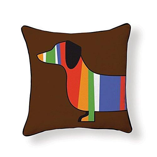 Dachshund, Colorful Stripes, Pillow