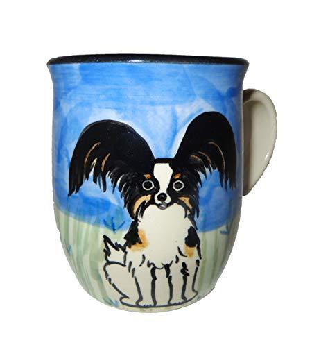 Papillon, Tri-colored, Hand-Painted Ceramic Mug