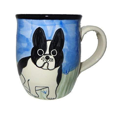 French Bulldog, Black and White, Hand-Painted Ceramic Mug
