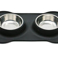 Stainless Steel Dog Bowls with Silicone Mat
