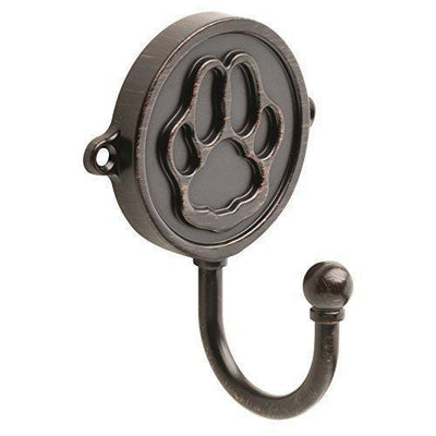 Franklin Brass Paw Print Hook - Bronze