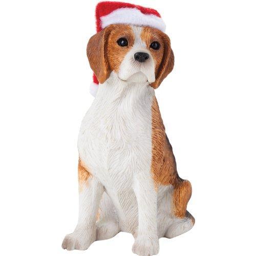 Beagle with Santa Hat Christmas Ornament
