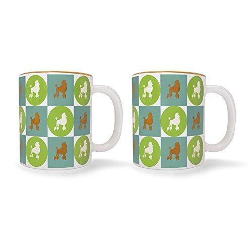 Set of 2 Ceramic Poodle Mugs