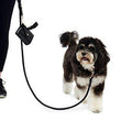 3 in 1 PU Leather Set with Adjustable Leash, Collar and Essentials Bag - Black