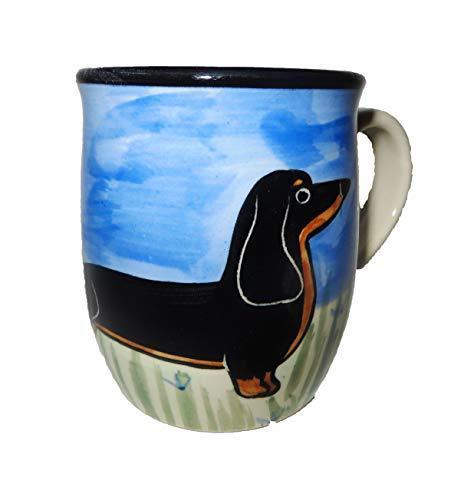 Dachshund, Black and Tan, Hand-Painted Ceramic Mug