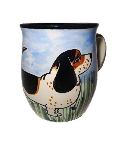 Basset Hound, Tri-colored, Hand-Painted Ceramic Mug
