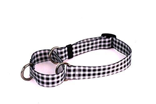 Yellow Dog Design Gingham Black Martingale Dog Collar