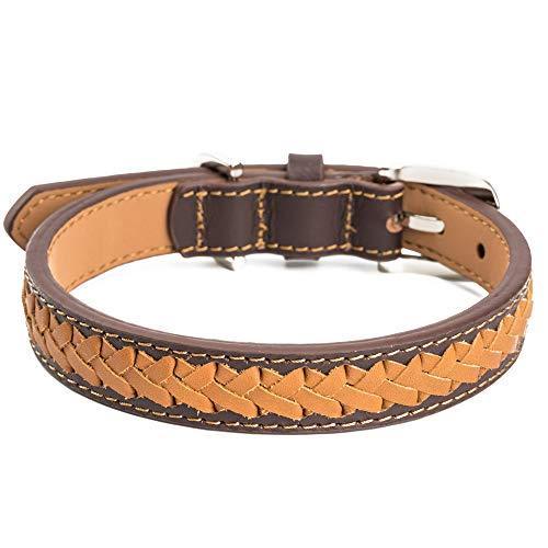 YUDOTE Luxury Genuine Leather Dog Collar