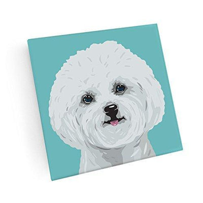 Bichon Frise Hand Crafted Glass Dog Coasters