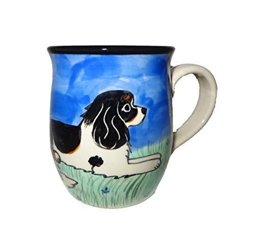 Cavalier King Charles Spaniel, Tri-colored, Hand-Painted Ceramic Mug