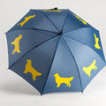 Golden Retriever Umbrella - Navy Blue & Gold