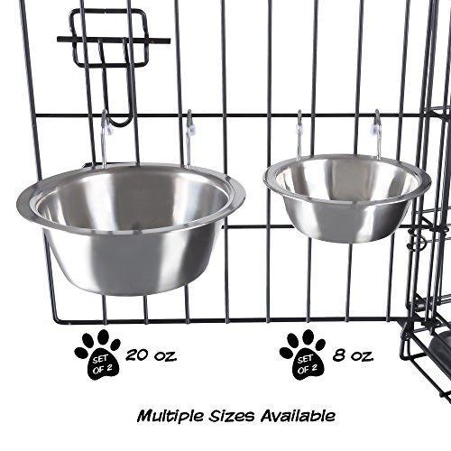 Stainless Steel Hanging Pet Bowls for Crate