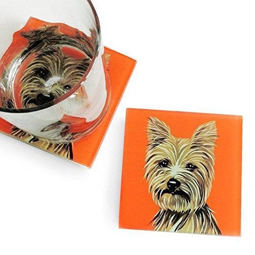 Yorkshire Terrier Hand Crafted Glass Dog Coasters