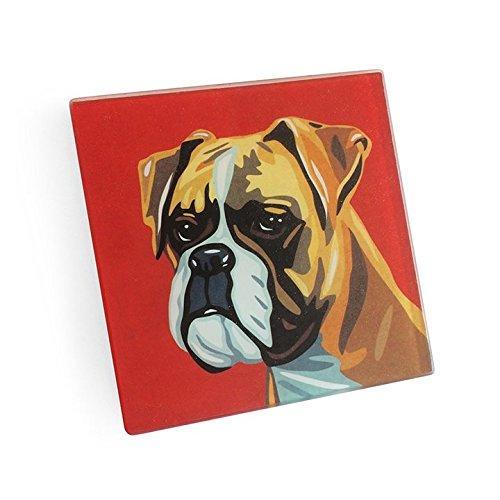 Boxer Hand Crafted Glass Dog Coasters