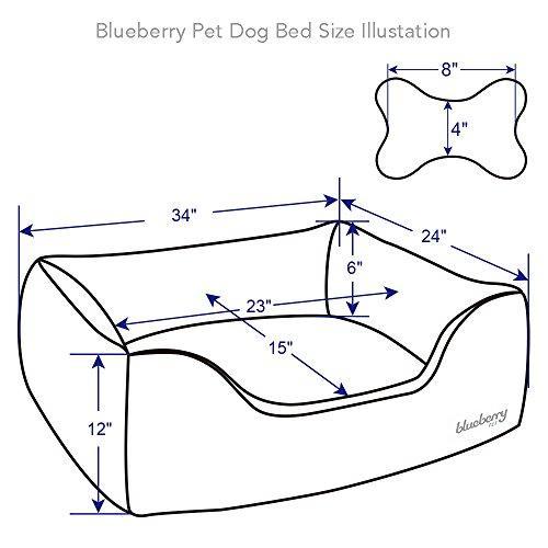 Blueberry Pet Microsuede Overstuffed Bolster Lounge Dog Bed