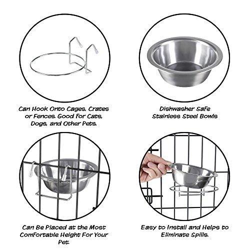 Stainless Steel Hanging Pet Bowls for Crate