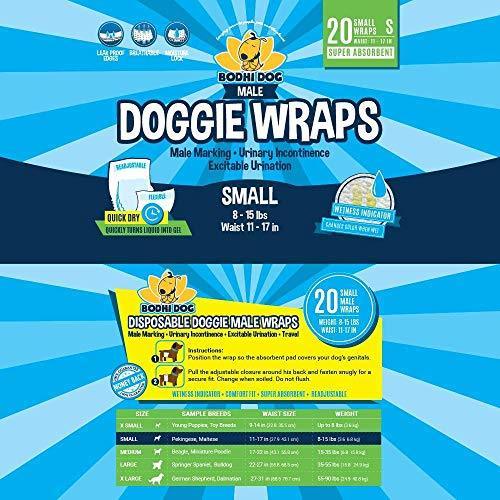 Premium Disposable Dog Male Wraps, 20 pack