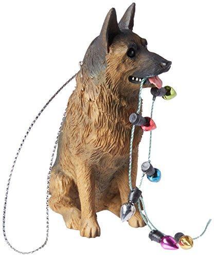 German Shepherd Dog with Holiday Lights Ornament