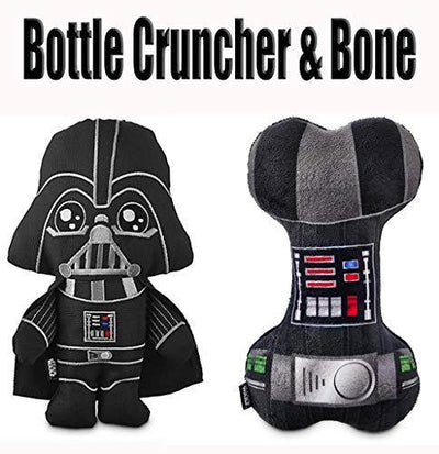 Darth Vader 10” Bottle Cruncher and 9” Darth Vader Bone Dog Toy Set